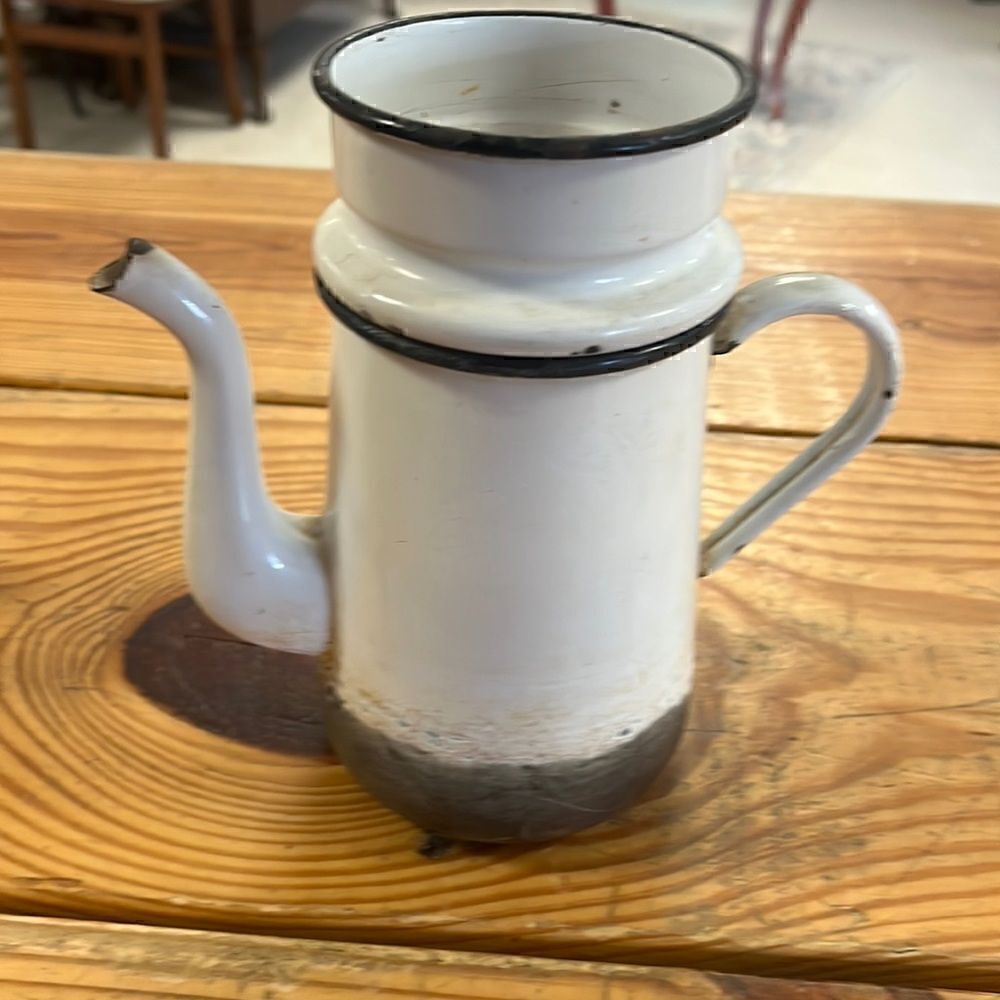 Vintage porcelain French drip coffee pot
